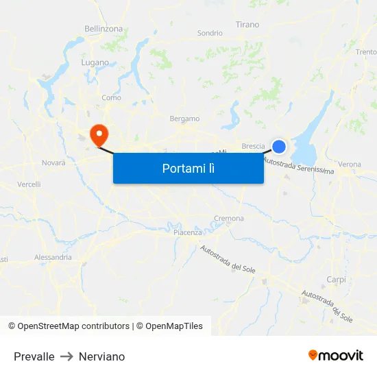 Prevalle to Nerviano map
