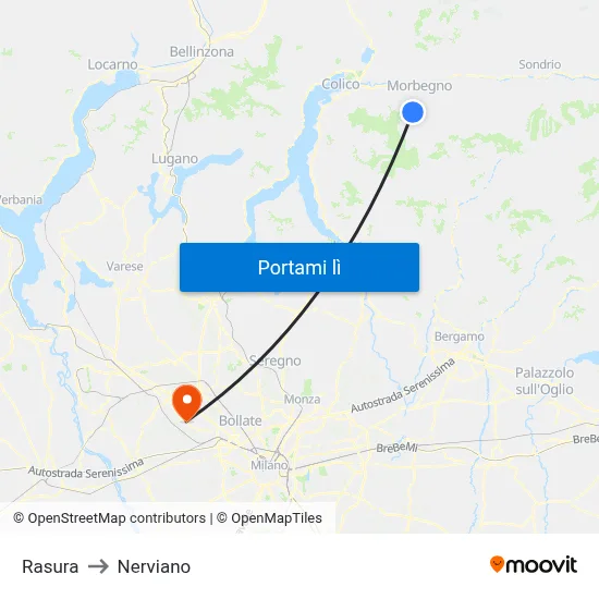 Rasura to Nerviano map
