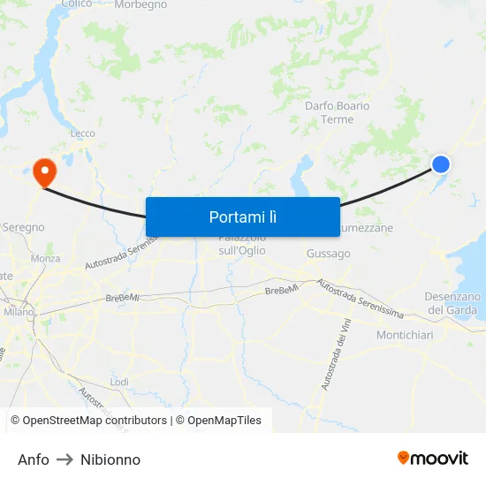 Anfo to Nibionno map