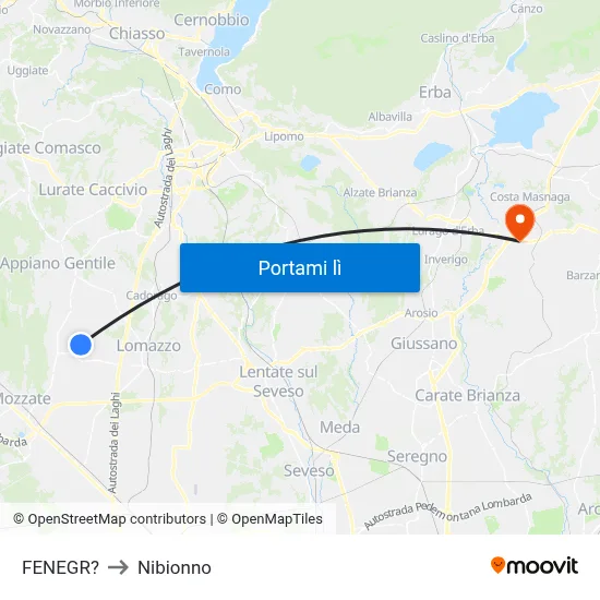 FENEGR? to Nibionno map
