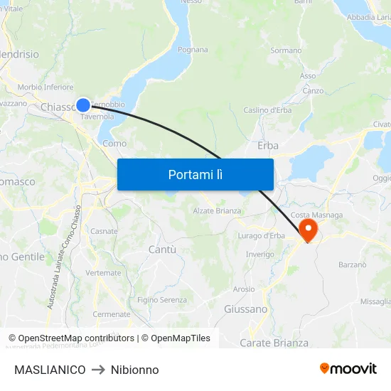 MASLIANICO to Nibionno map