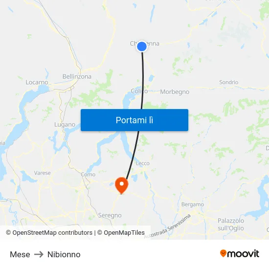 Mese to Nibionno map