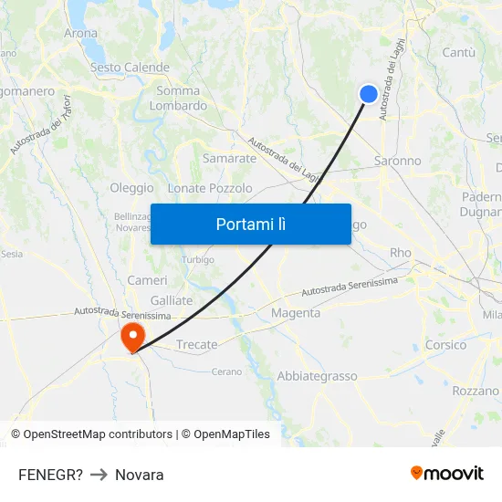 FENEGR? to Novara map