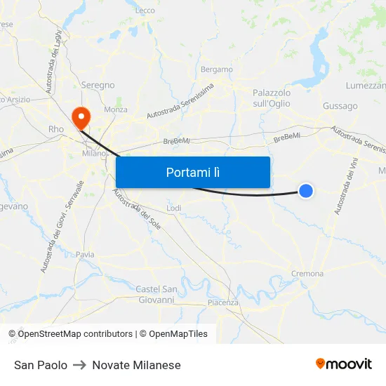 San Paolo to Novate Milanese map