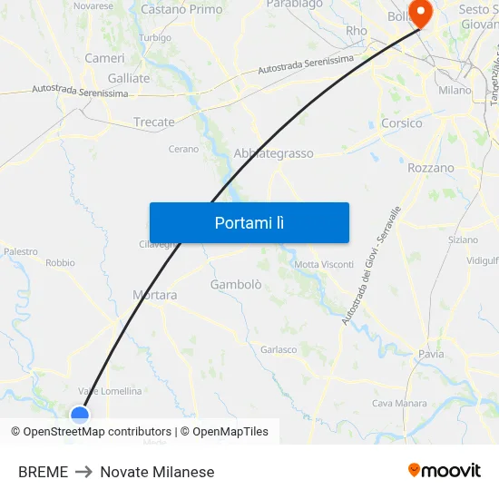 BREME to Novate Milanese map