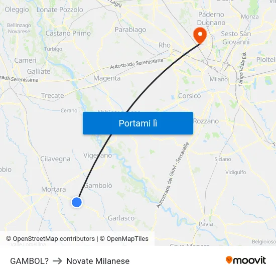 GAMBOL? to Novate Milanese map