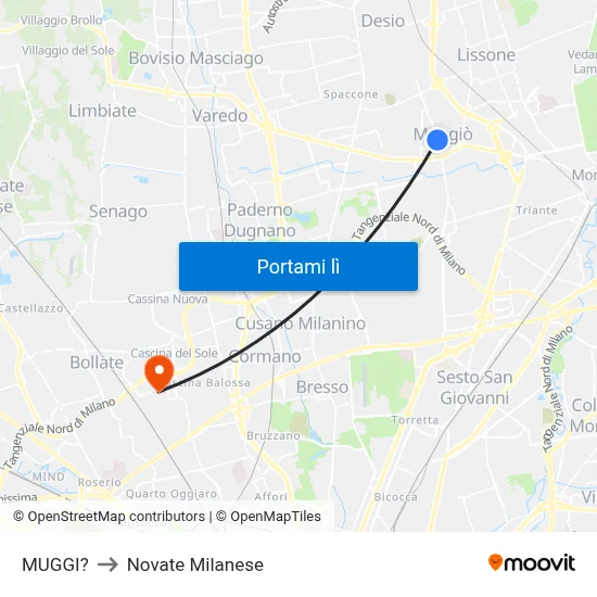 MUGGI? to Novate Milanese map