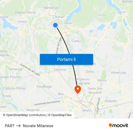 PAR? to Novate Milanese map