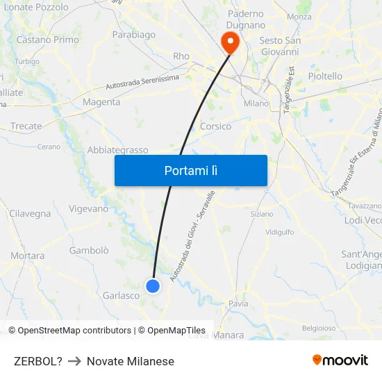 ZERBOL? to Novate Milanese map
