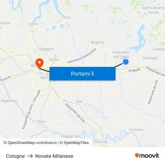 Cologne to Novate Milanese map