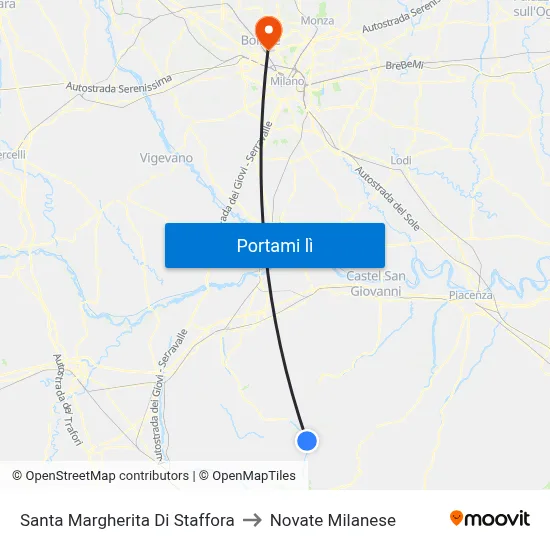 Santa Margherita Di Staffora to Novate Milanese map