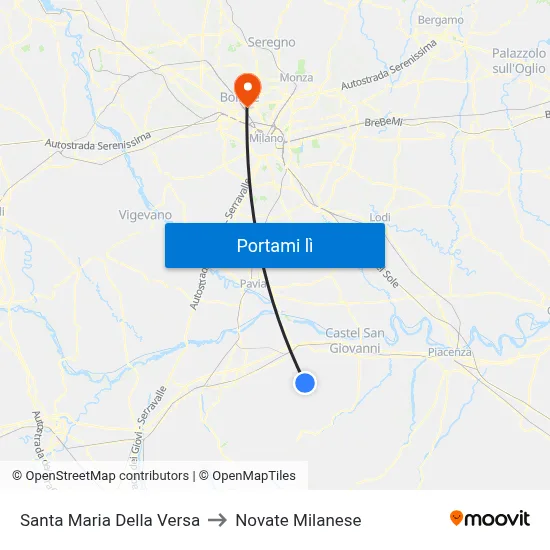 Santa Maria Della Versa to Novate Milanese map