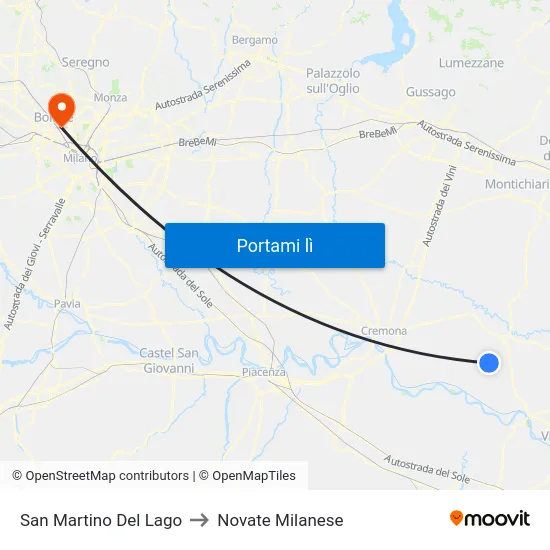 San Martino Del Lago to Novate Milanese map