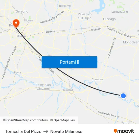 Torricella Del Pizzo to Novate Milanese map