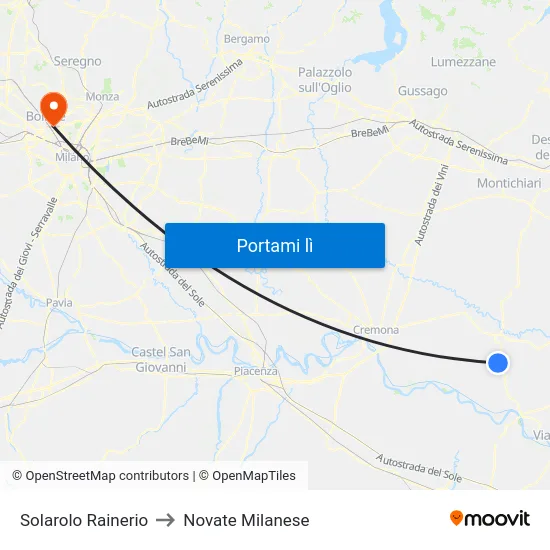 Solarolo Rainerio to Novate Milanese map