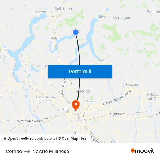 Corrido to Novate Milanese map