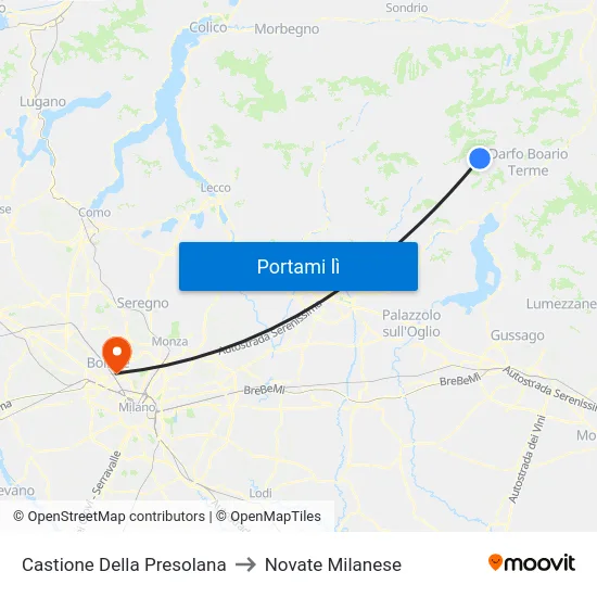 Castione Della Presolana to Novate Milanese map
