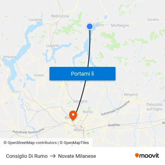 Consiglio Di Rumo to Novate Milanese map