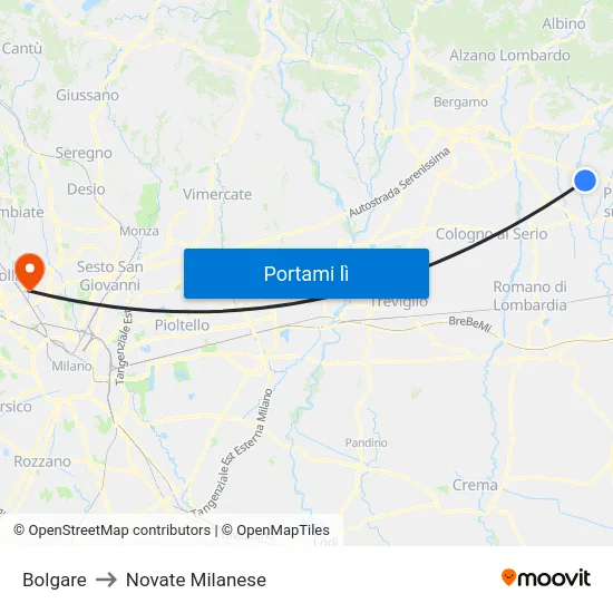 Bolgare to Novate Milanese map