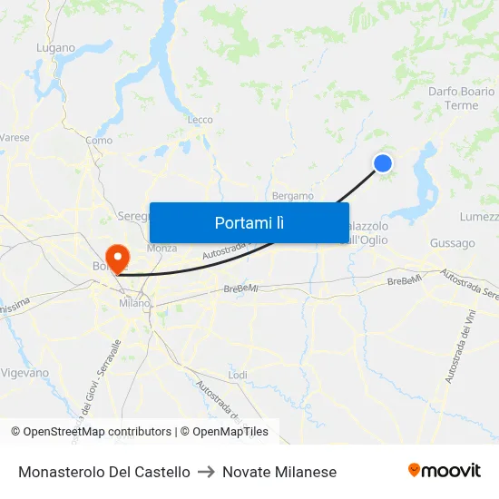 Monasterolo Del Castello to Novate Milanese map