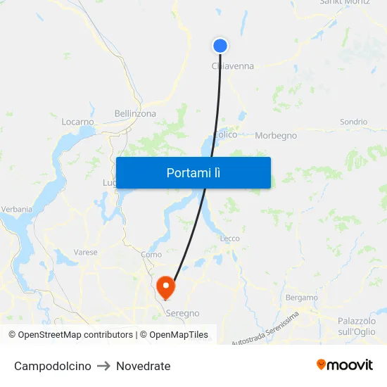 Campodolcino to Novedrate map