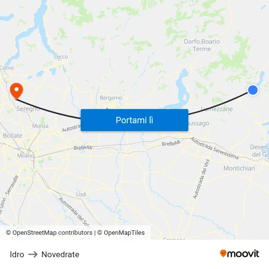 Idro to Novedrate map