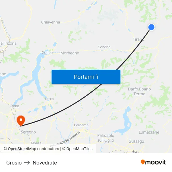 Grosio to Novedrate map
