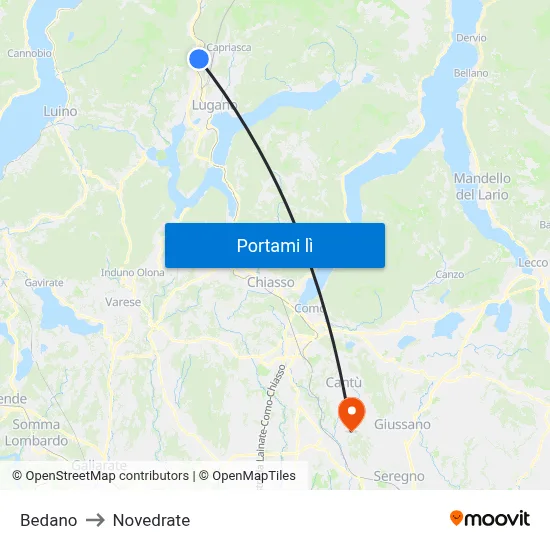 Bedano to Novedrate map