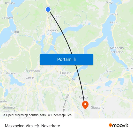 Mezzovico-Vira to Novedrate map
