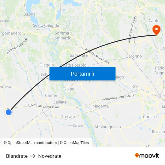 Biandrate to Novedrate map