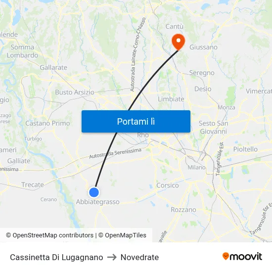 Cassinetta Di Lugagnano to Novedrate map
