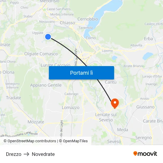 Drezzo to Novedrate map