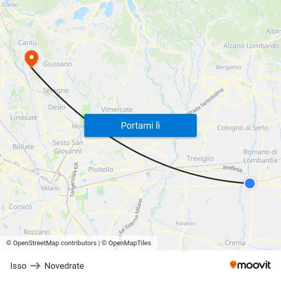 Isso to Novedrate map