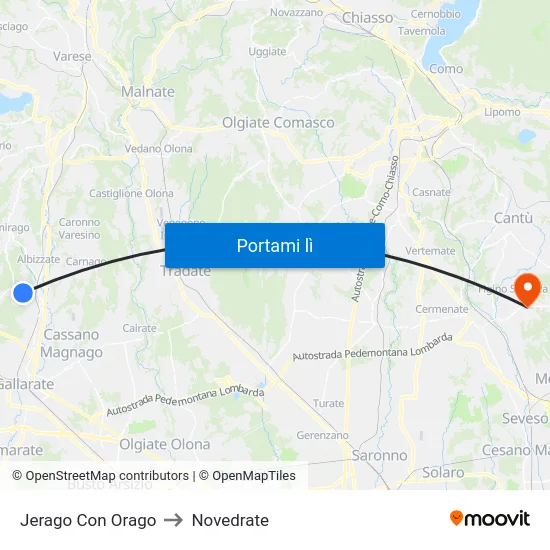 Jerago Con Orago to Novedrate map