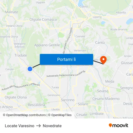 Locate Varesino to Novedrate map