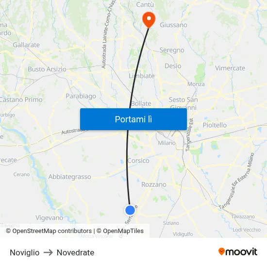 Noviglio to Novedrate map