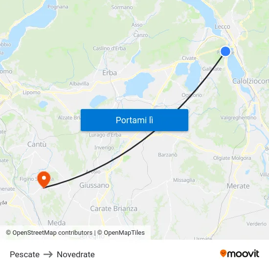 Pescate to Novedrate map