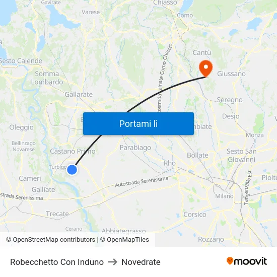 Robecchetto Con Induno to Novedrate map