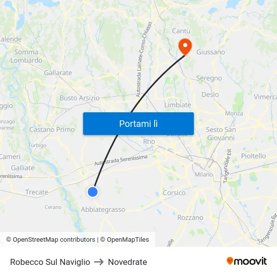 Robecco Sul Naviglio to Novedrate map