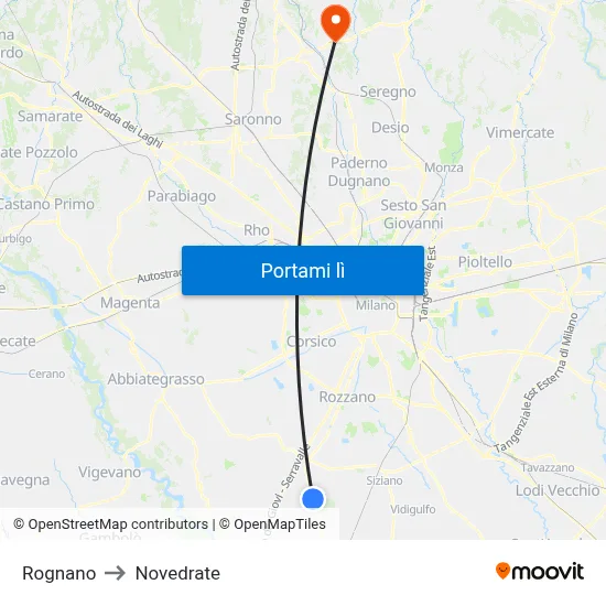 Rognano to Novedrate map