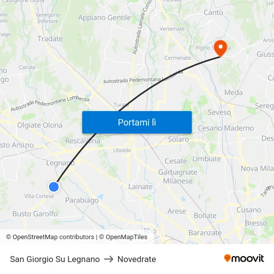 San Giorgio Su Legnano to Novedrate map