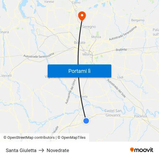 Santa Giuletta to Novedrate map