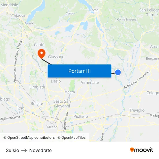 Suisio to Novedrate map