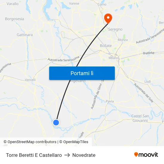 Torre Beretti E Castellaro to Novedrate map