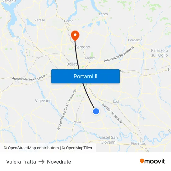 Valera Fratta to Novedrate map