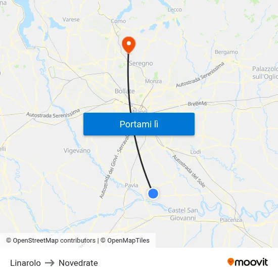 Linarolo to Novedrate map