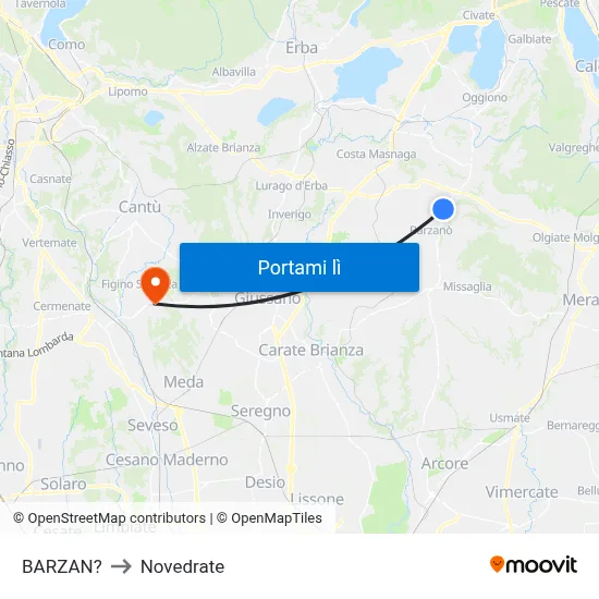 BARZAN? to Novedrate map