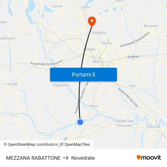 MEZZANA RABATTONE to Novedrate map