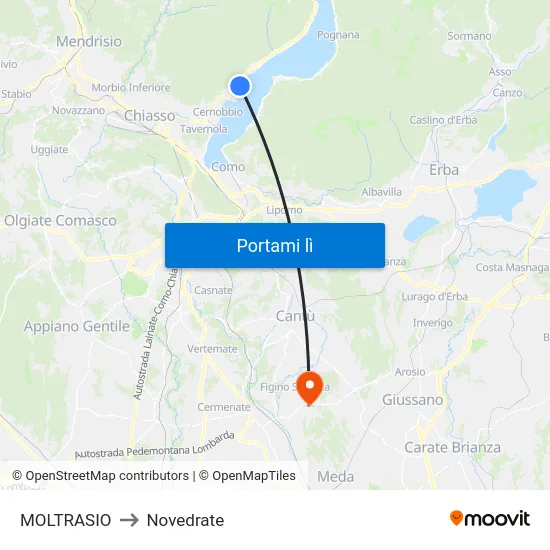 MOLTRASIO to Novedrate map