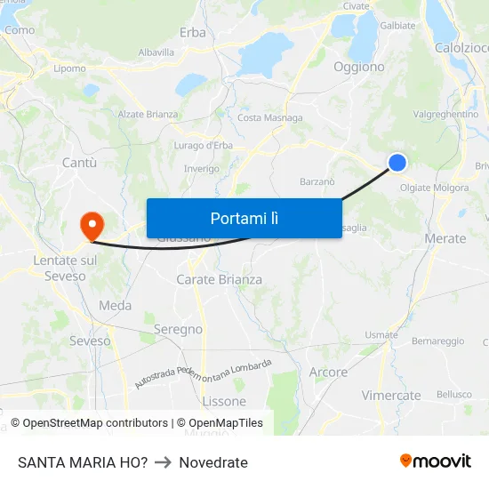 SANTA MARIA HO? to Novedrate map